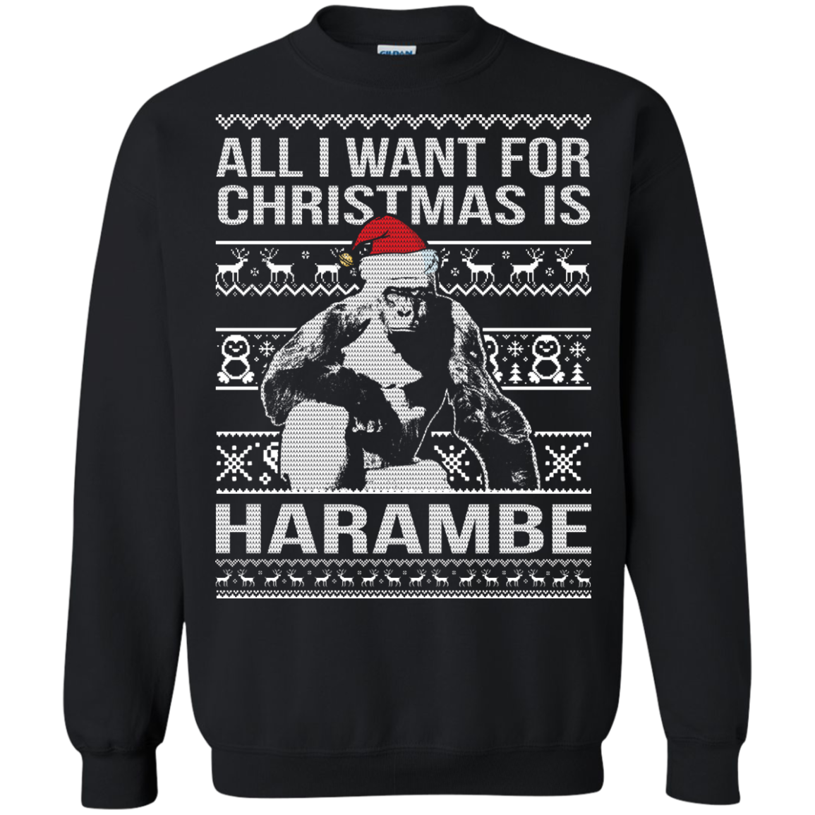 Harambe top christmas sweater