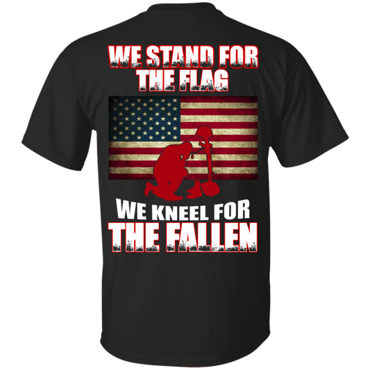 We Stand For The Flag We Kneel For The Fallen Shirt - Back - TeeDragons