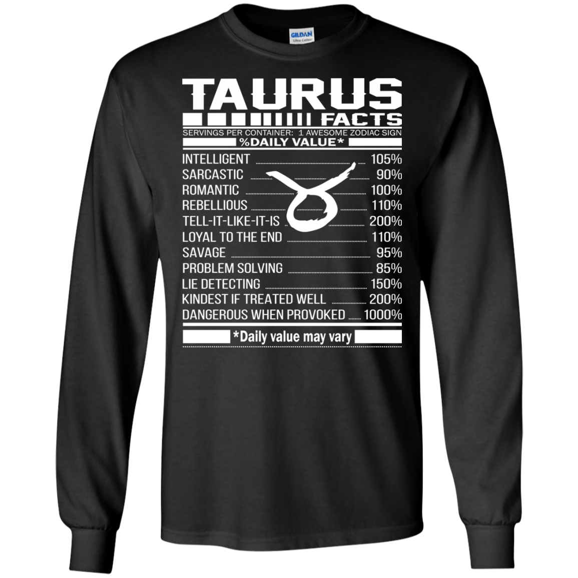 Taurus Facts - Awesome Zodiac Sign - %Daily Value Shirt, Hoodie, Tank - TeeDragons