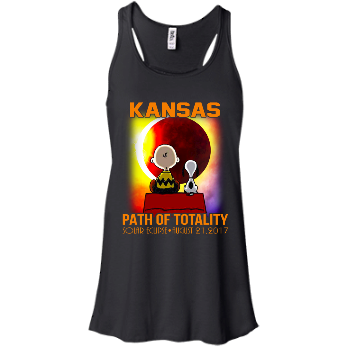 Snoopy and Charlie Brown - Kansas - Path Of Totality Solar Eclipse T-Shirt - TeeDragons