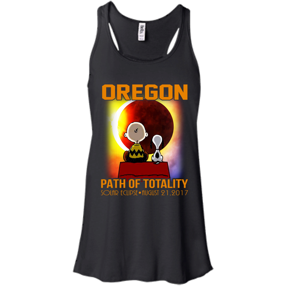 Snoopy and Charlie Brown - Oregon - Path Of Totality Solar Eclipse T-Shirt - TeeDragons