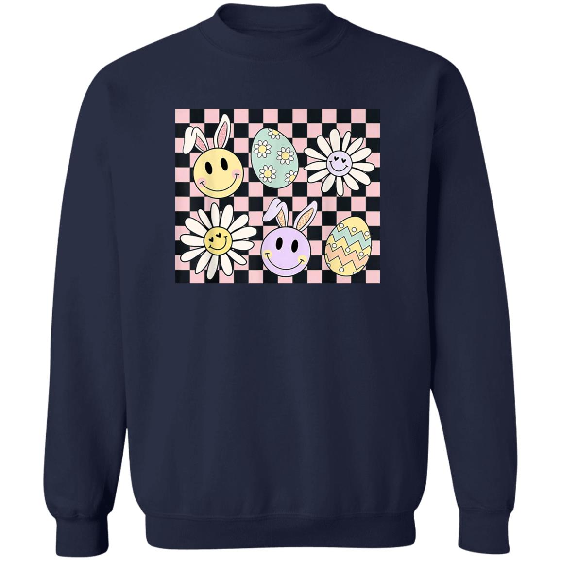 Easter Groovy Bunny Pastel Check Egg Shirt