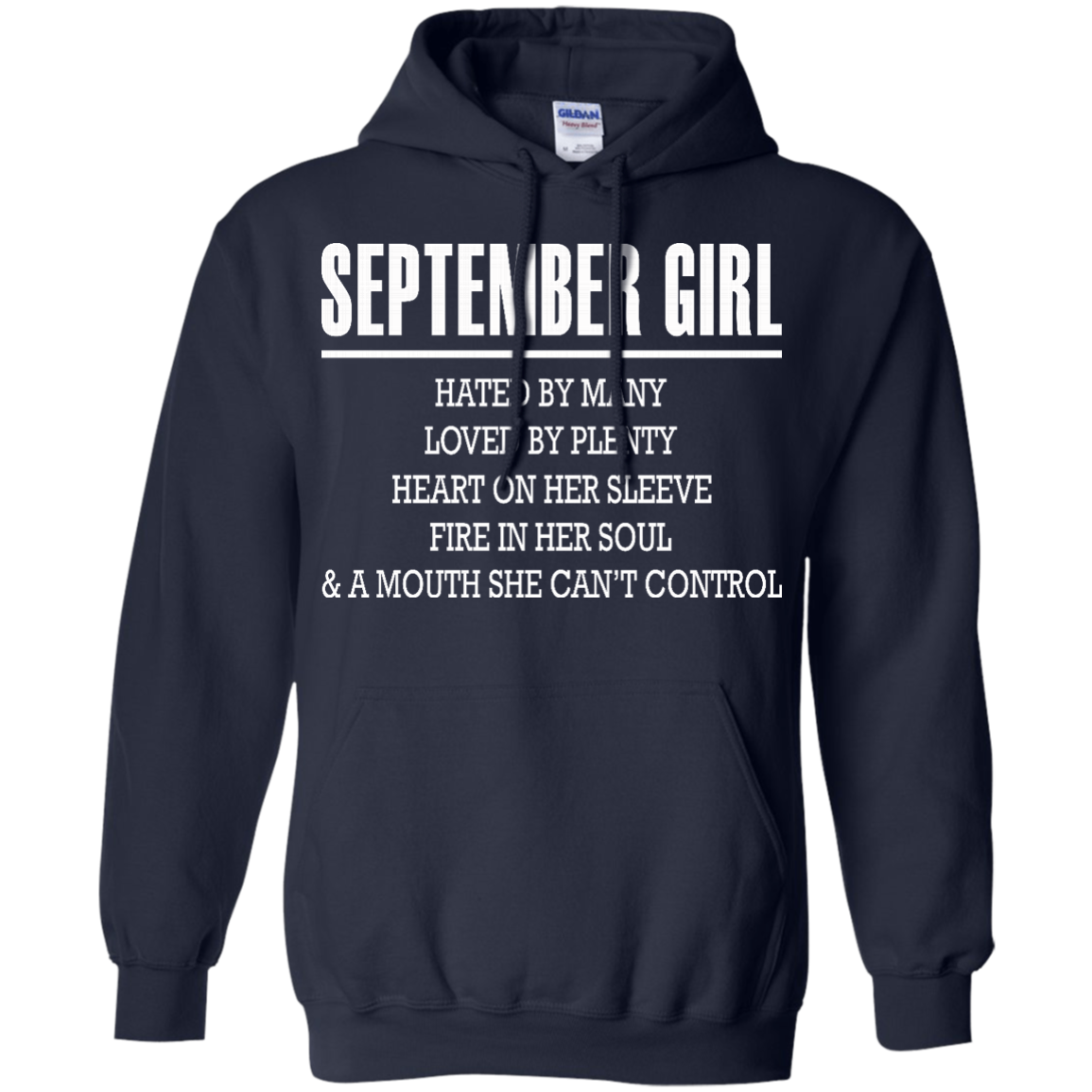 September Girl - Hated By Many, Loved By Plenty Heart On Her Sleeve T-Shirt - TeeDragons