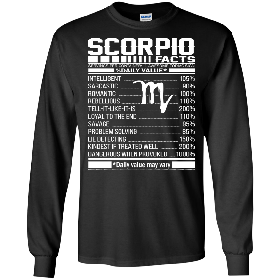 Scorpio Facts - Awesome Zodiac Sign - %Daily Value Shirt, Hoodie, Tank - TeeDragons