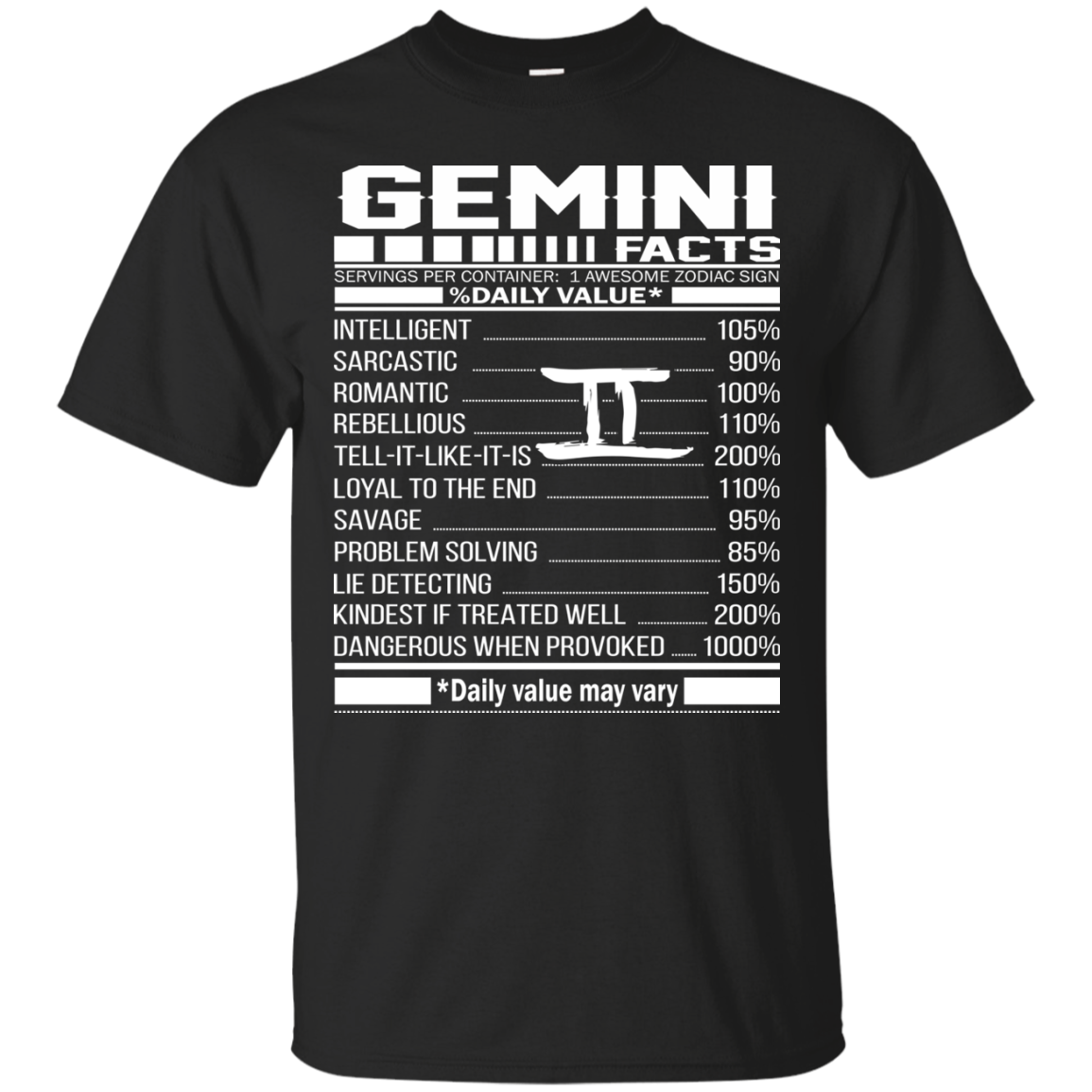 Gemini Facts - Awesome Zodiac Sign - %Daily Value Shirt, Hoodie, Tank - TeeDragons
