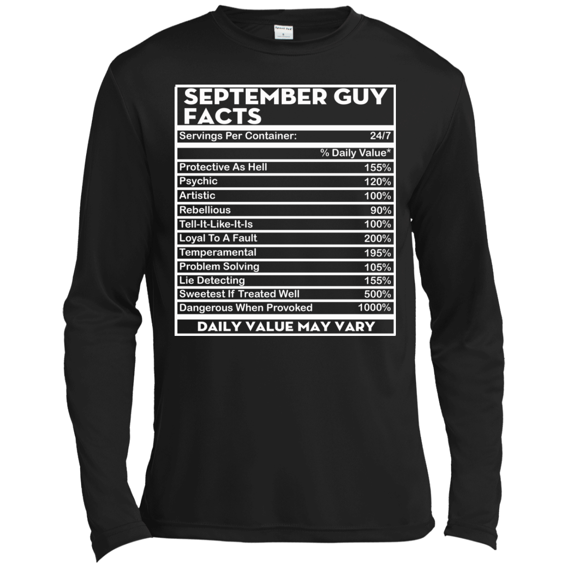 September Guy Facts - Servings Per Container 24/7 Shirt, Hoodie - TeeDragons