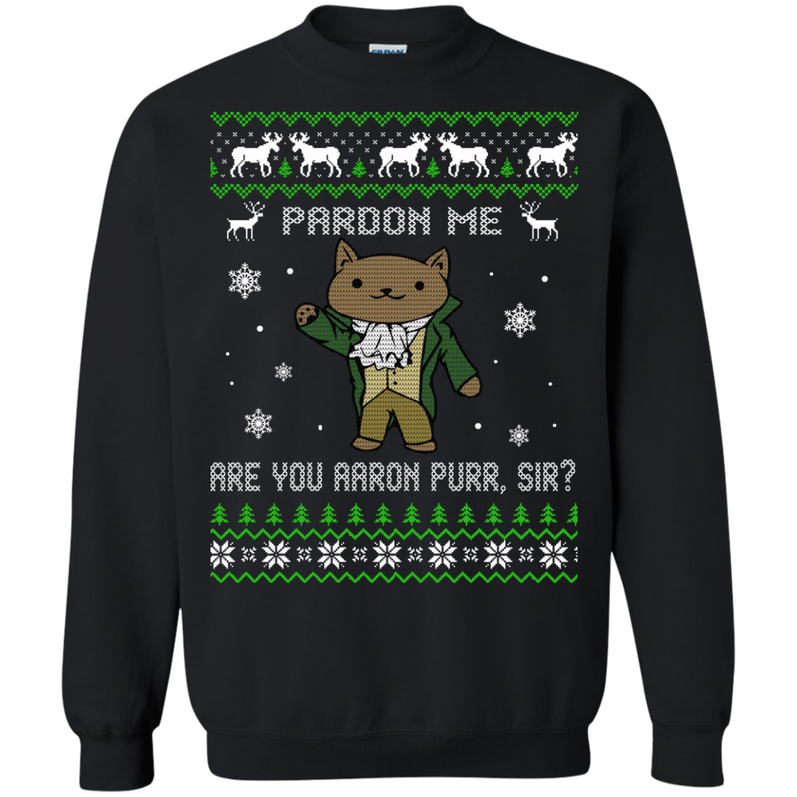 Hamilcat Christmas Sweater - Pardon Me Aaron Purr, Sir? - TeeDragons