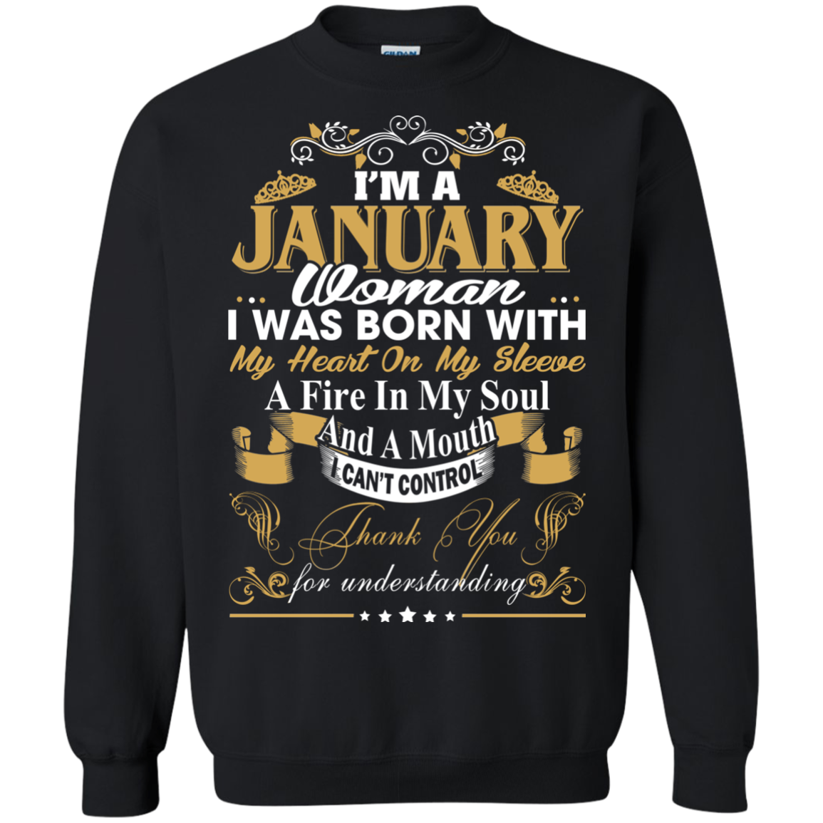 I Am A January Woman - I Was Born With My Heart On My Sleeve T-Shirt - TeeDragons