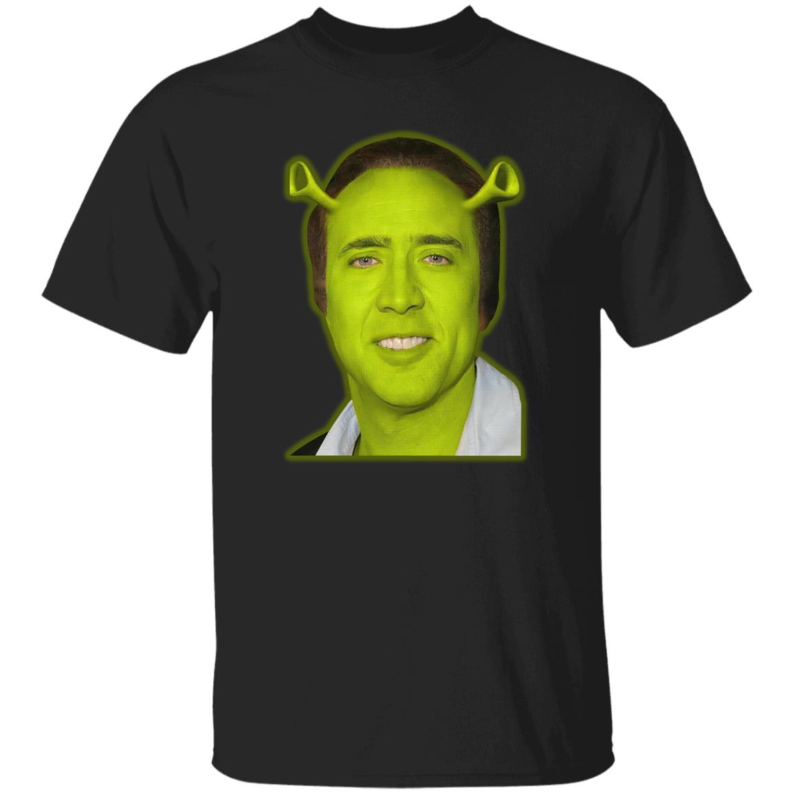 Shrek And Nicolas Cage Face Shirt