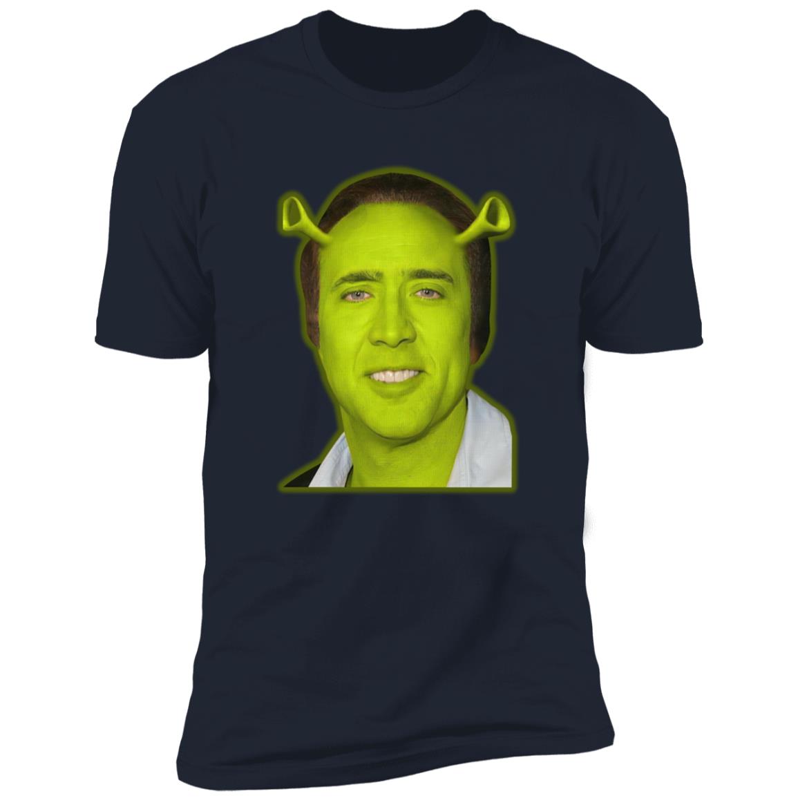 Shrek And Nicolas Cage Face Shirt