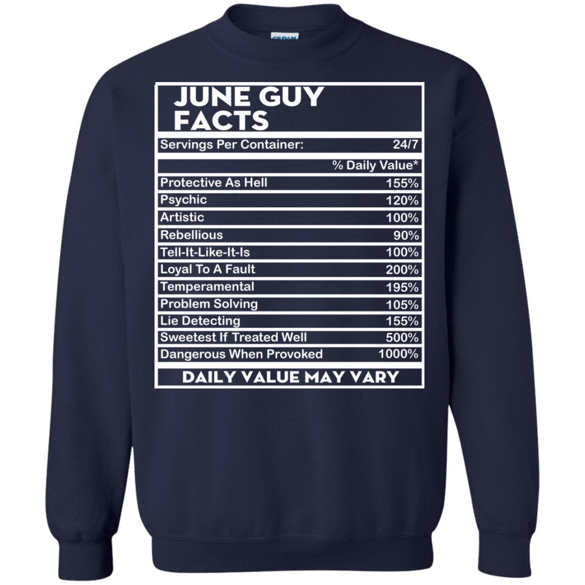 June Guy Facts - Servings Per Container 24/7 Shirt, Hoodie - TeeDragons