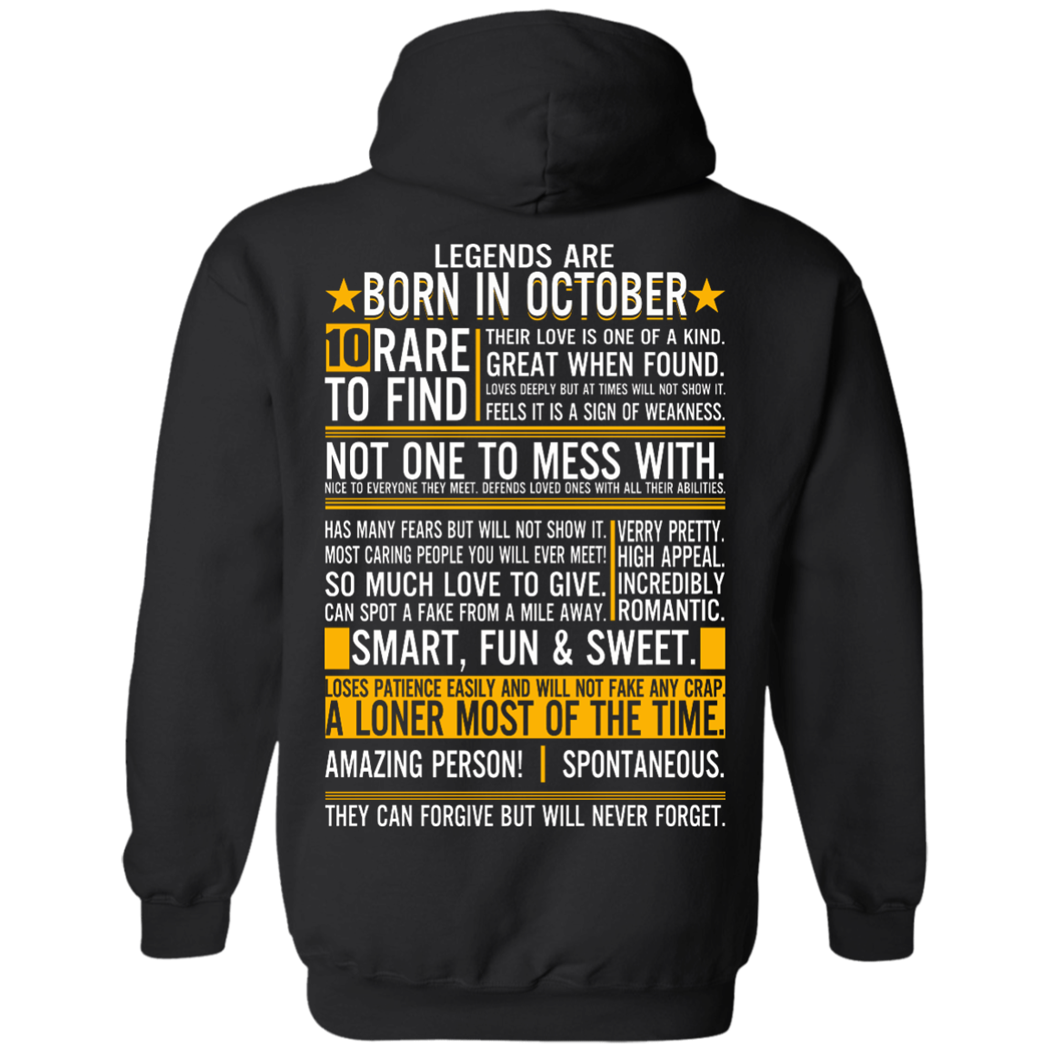 Legends Are Born In October - 10 Rare To Find Shirt - Back Design - TeeDragons