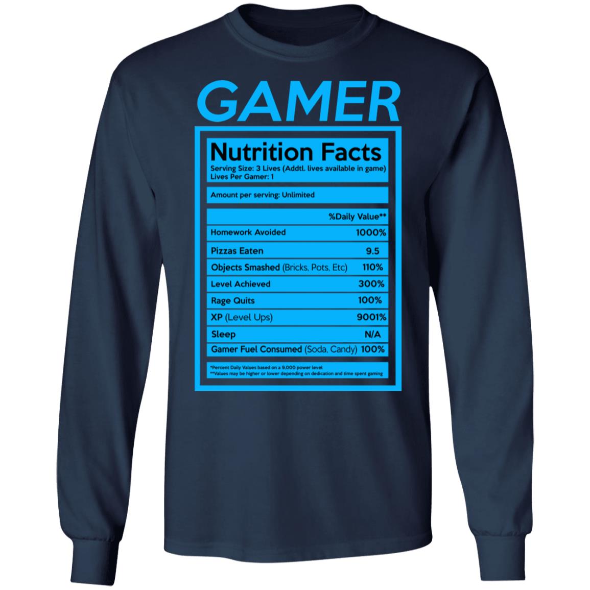 Gamer Nutrition Facts Shirt