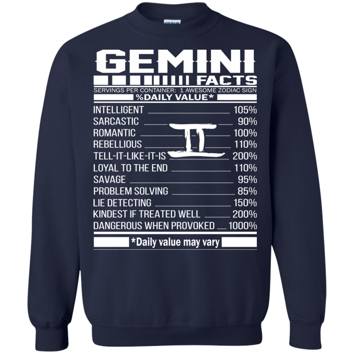 Gemini Facts - Awesome Zodiac Sign - %Daily Value Shirt, Hoodie, Tank - TeeDragons
