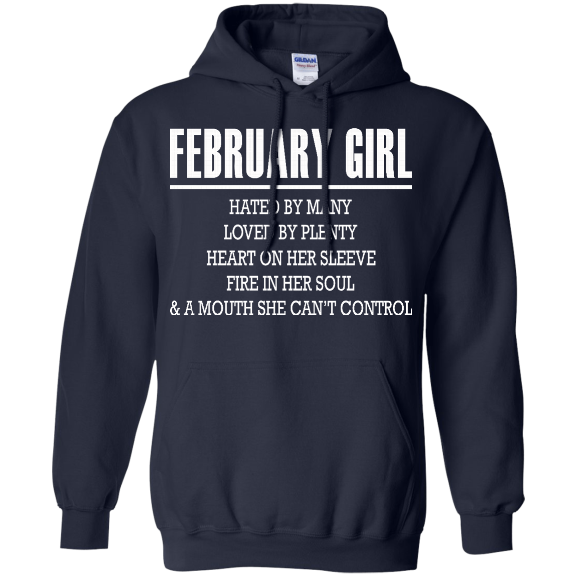 February Girl - Hated By Many, Loved By Plenty Heart On Her Sleeve T-Shirt - TeeDragons
