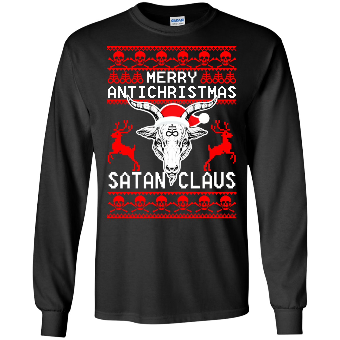 Merry Antichristmas Satan Claus Ugly Christmas Sweater - TeeDragons