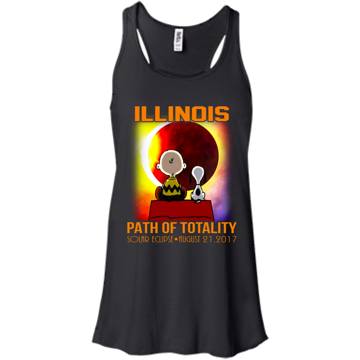 Snoopy and Charlie Brown - Illinois - Path Of Totality Solar Eclipse T-Shirt - TeeDragons