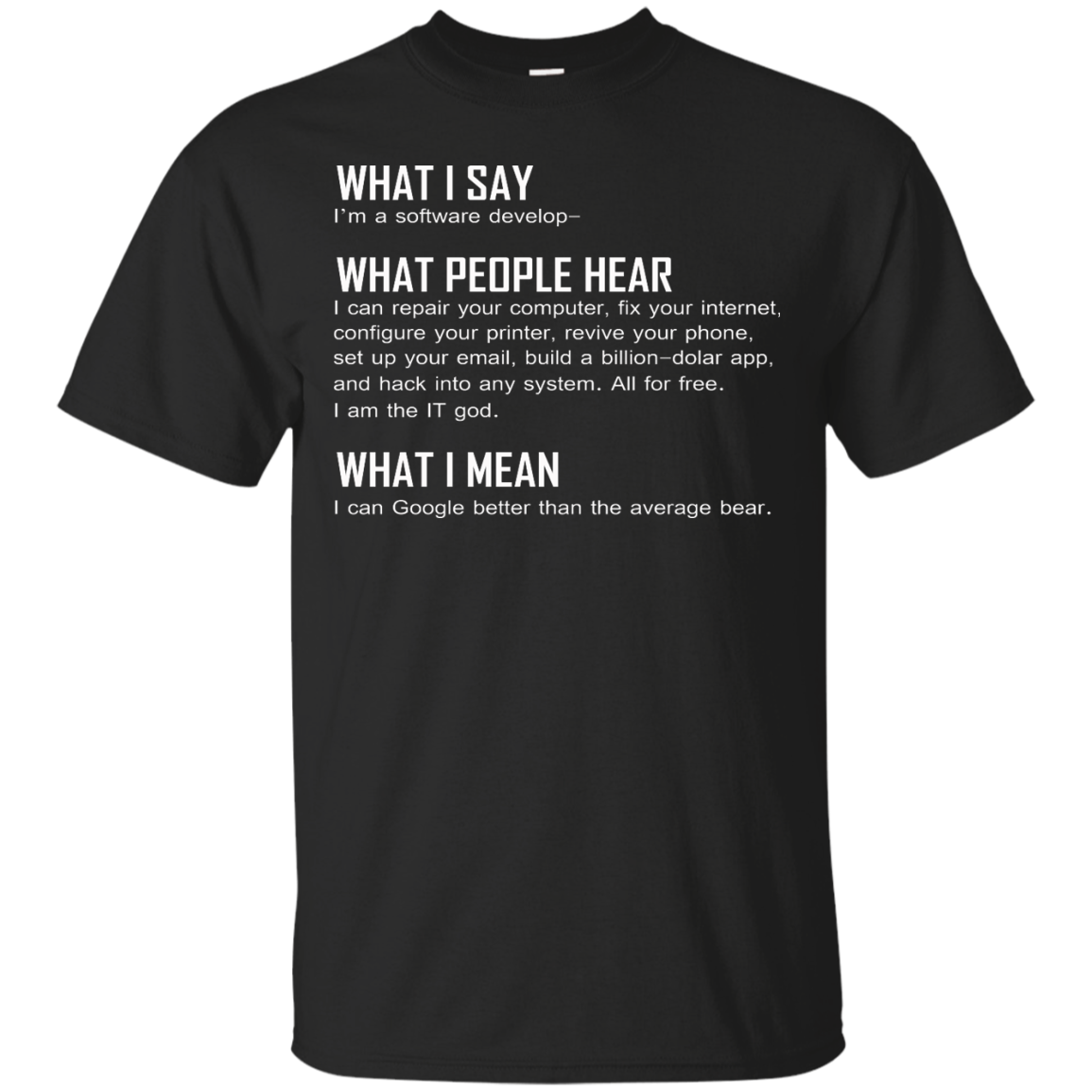What I Say I'm A Software Develop Shirt, Hoodie, Tank - TeeDragons