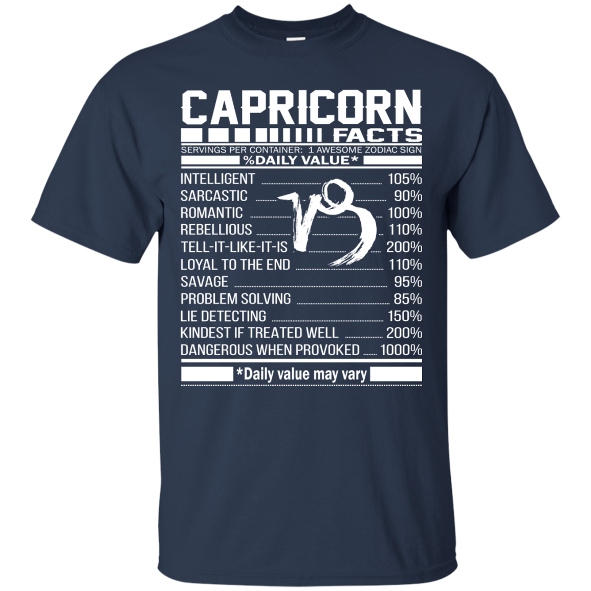 Capricorn Facts - Awesome Zodiac Sign - %Daily Value Shirt, Hoodie, Tank - TeeDragons