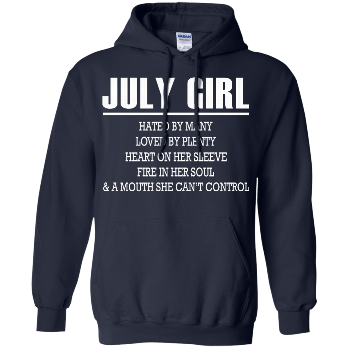 July Girl - Hated By Many, Loved By Plenty Heart On Her Sleeve T-Shirt - TeeDragons