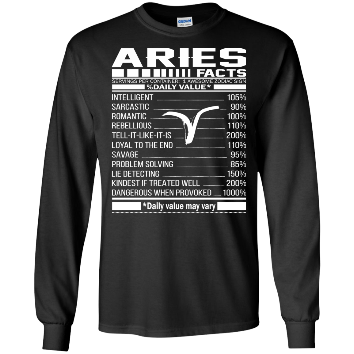 Aries Facts - Awesome Zodiac Sign - %Daily Value Shirt, Hoodie, Tank - TeeDragons
