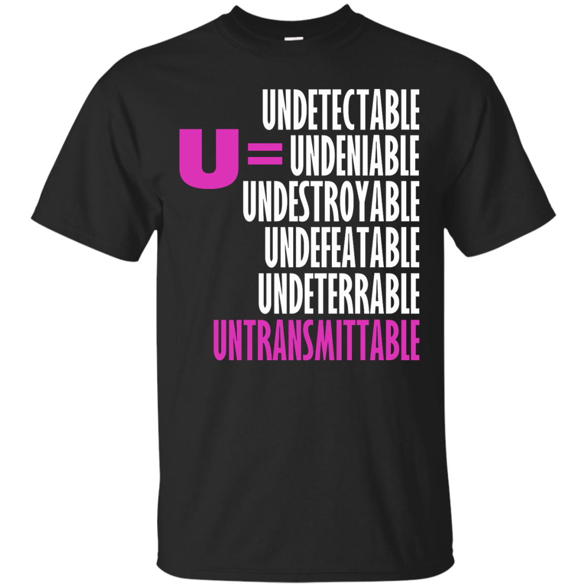 Undetectable - Undeniable - Undestroyable - Undefeatable - Undeterrable - Untransmittable T-Shirt - TeeDragons