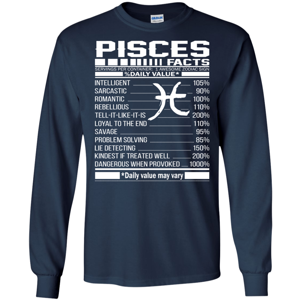 Pisces Facts - Awesome Zodiac Sign - %Daily Value Shirt, Hoodie, Tank - TeeDragons
