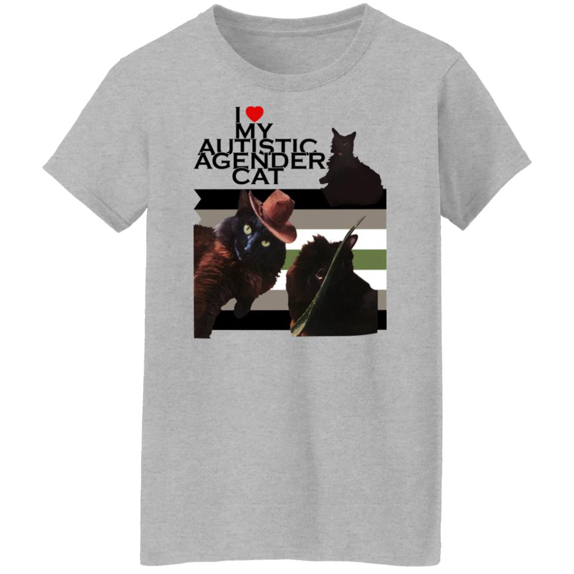 I Love My Autistic Agender Cat Shirt
