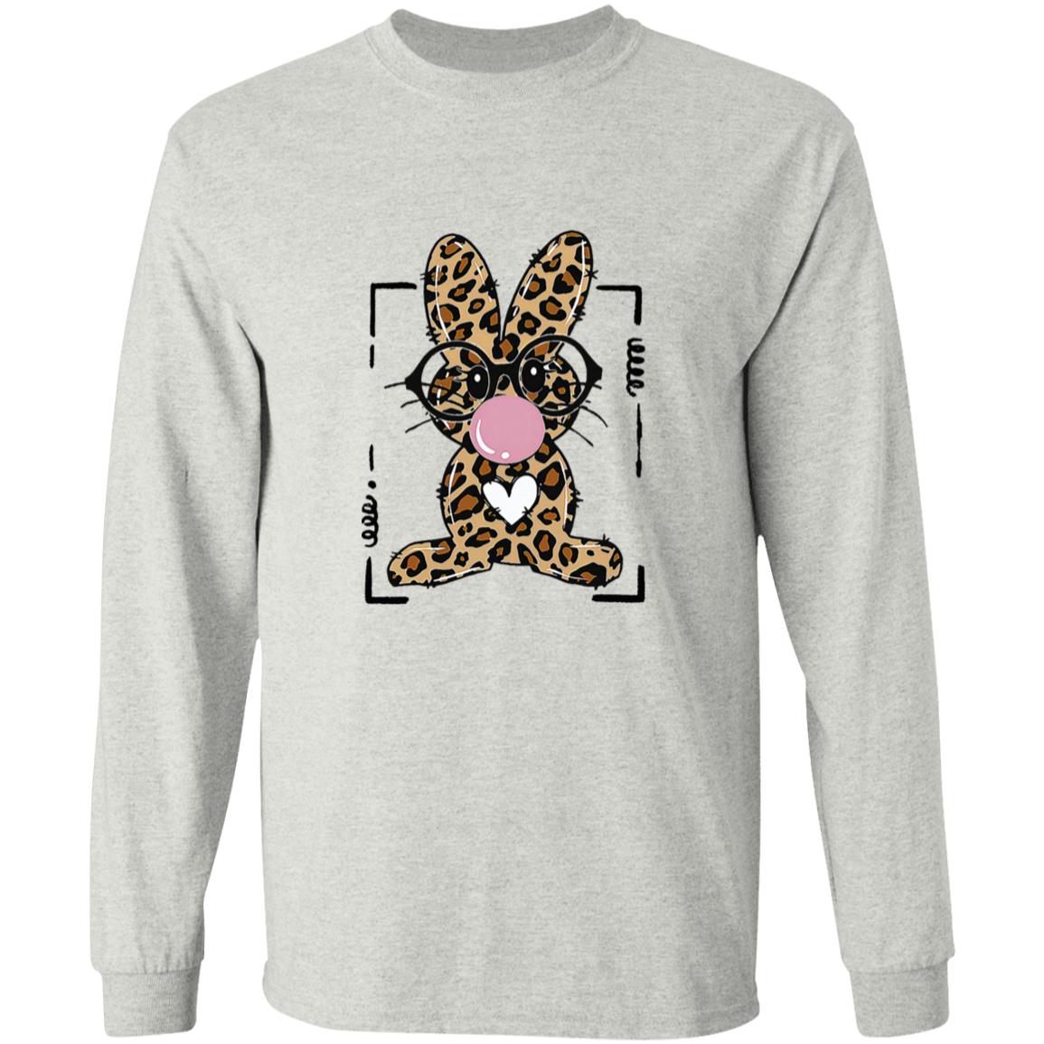 Leopard Rabbit Bunny Blowing Bubble Gum Easter Day Shirt