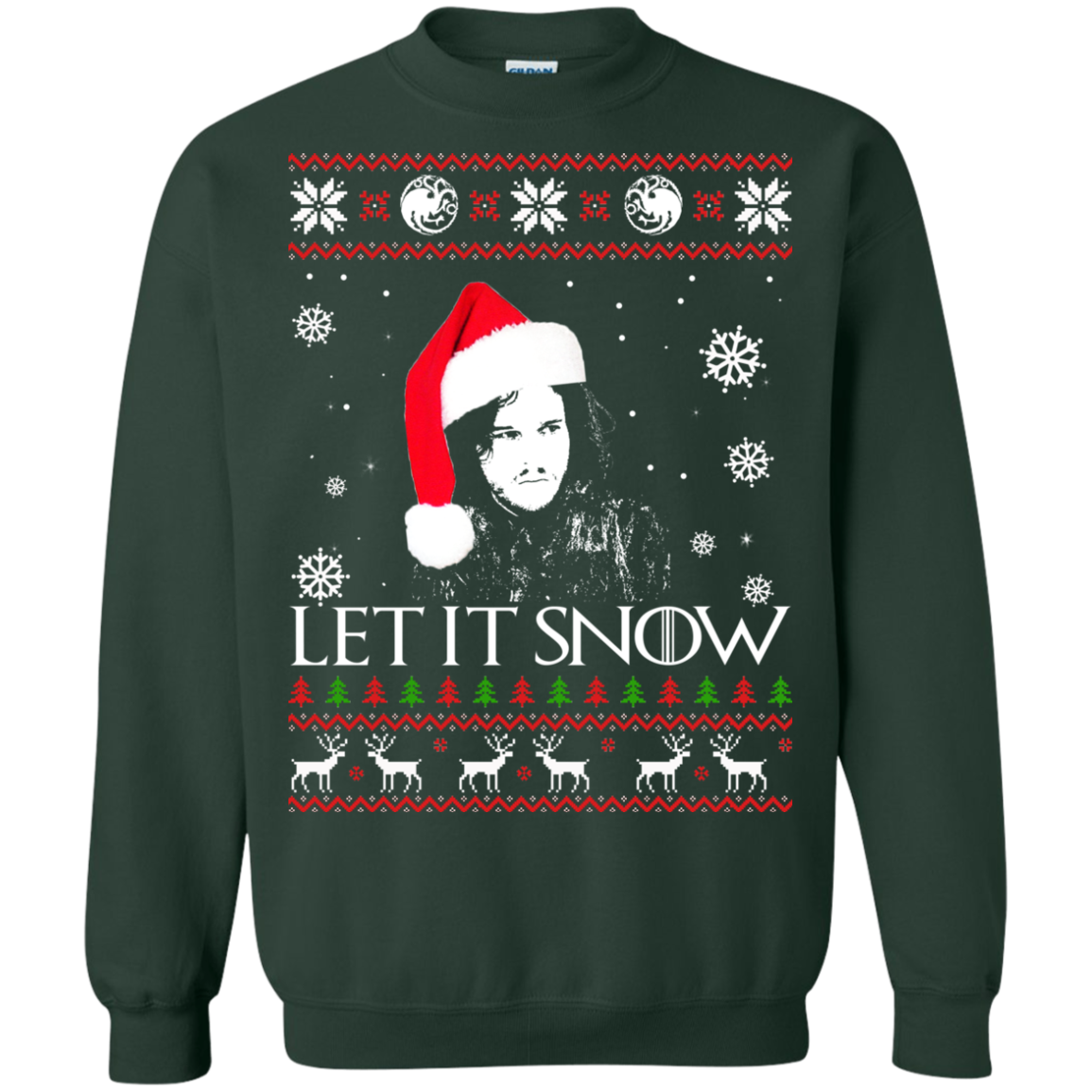 Game Of Thrones Jon Snow Let It Snow Christmas Sweater - TeeDragons
