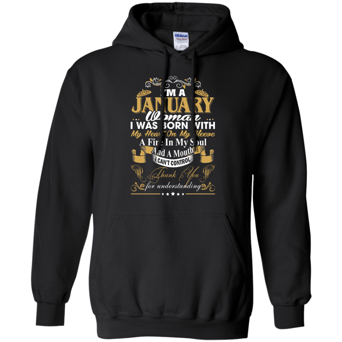 I Am A January Woman - I Was Born With My Heart On My Sleeve T-Shirt - TeeDragons