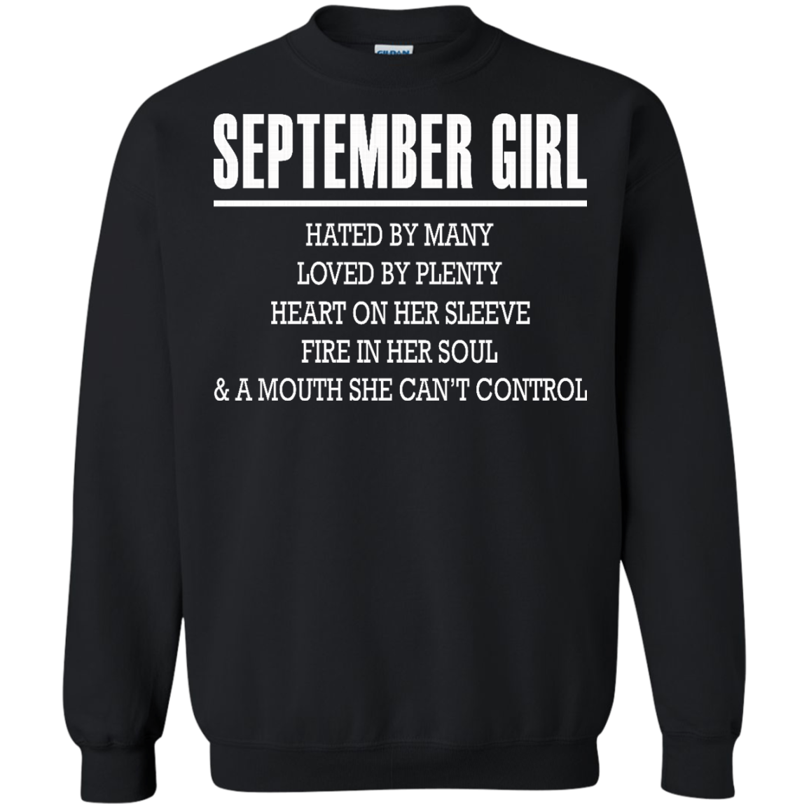 September Girl - Hated By Many, Loved By Plenty Heart On Her Sleeve T-Shirt - TeeDragons