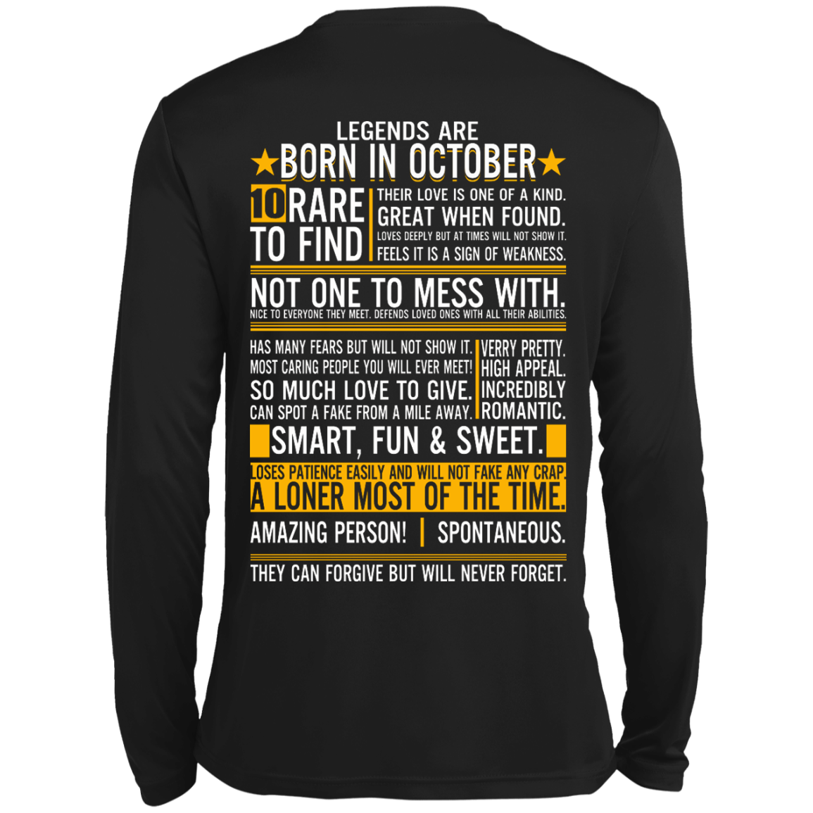 Legends Are Born In October - 10 Rare To Find Shirt - Back Design - TeeDragons