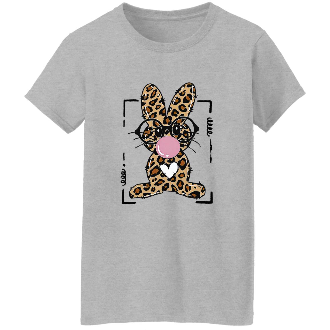 Leopard Rabbit Bunny Blowing Bubble Gum Easter Day Shirt