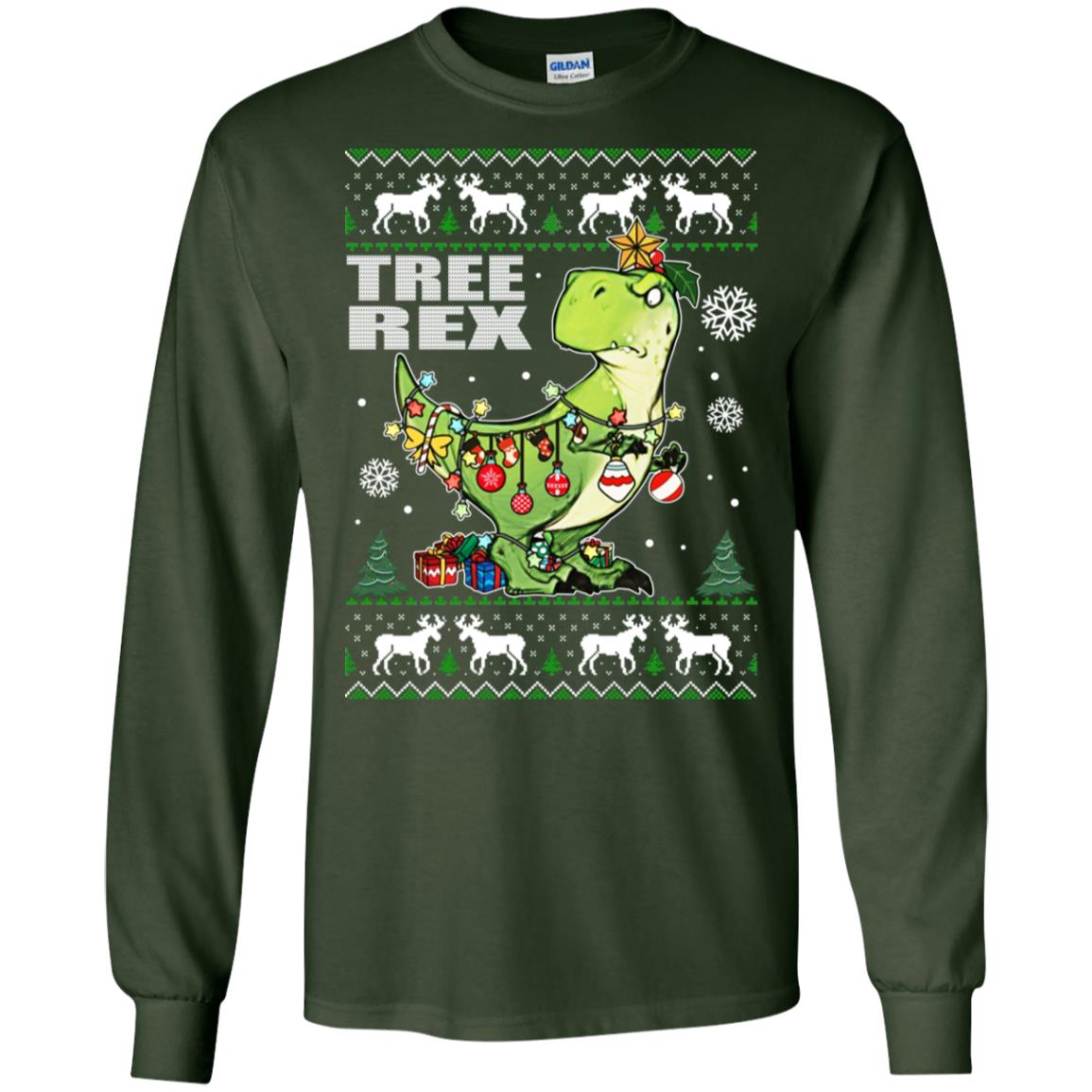 Tree Rex Ugly Christmas Sweater - TeeDragons