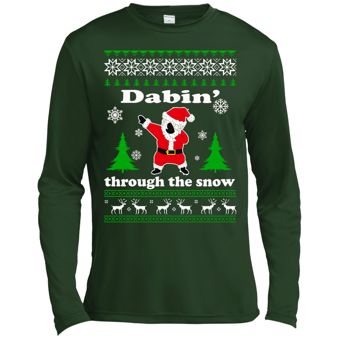 Dabbin Through the Snow Santa Ugly Christmas Sweater - TeeDragons