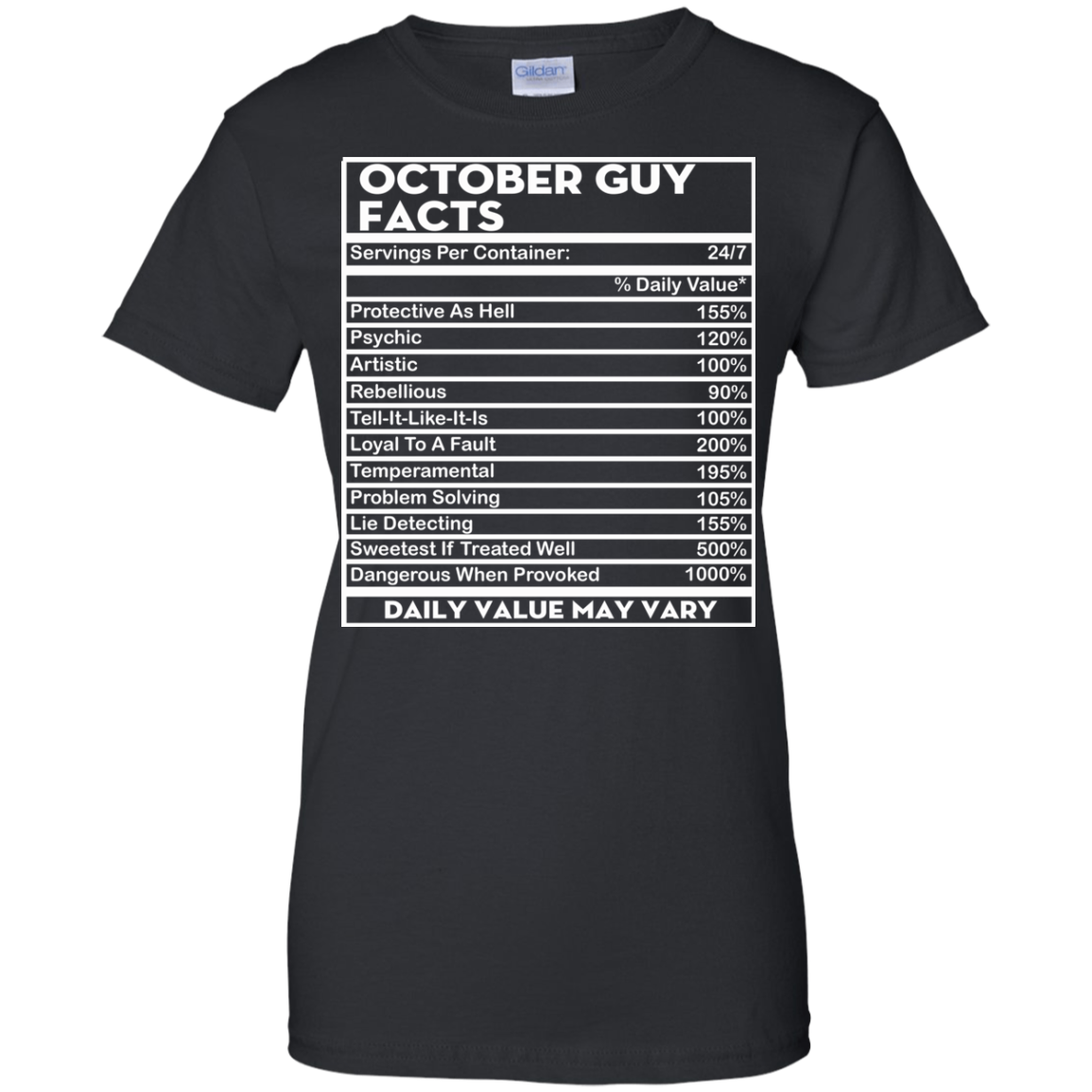 October Guy Facts - Servings Per Container 24/7 Shirt, Hoodie - TeeDragons