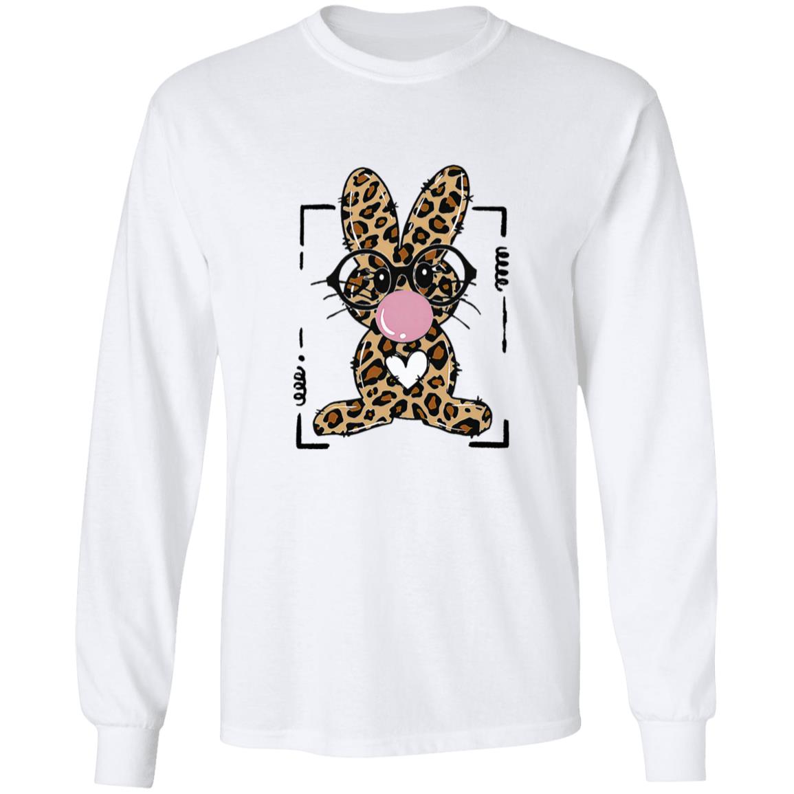 Leopard Rabbit Bunny Blowing Bubble Gum Easter Day Shirt