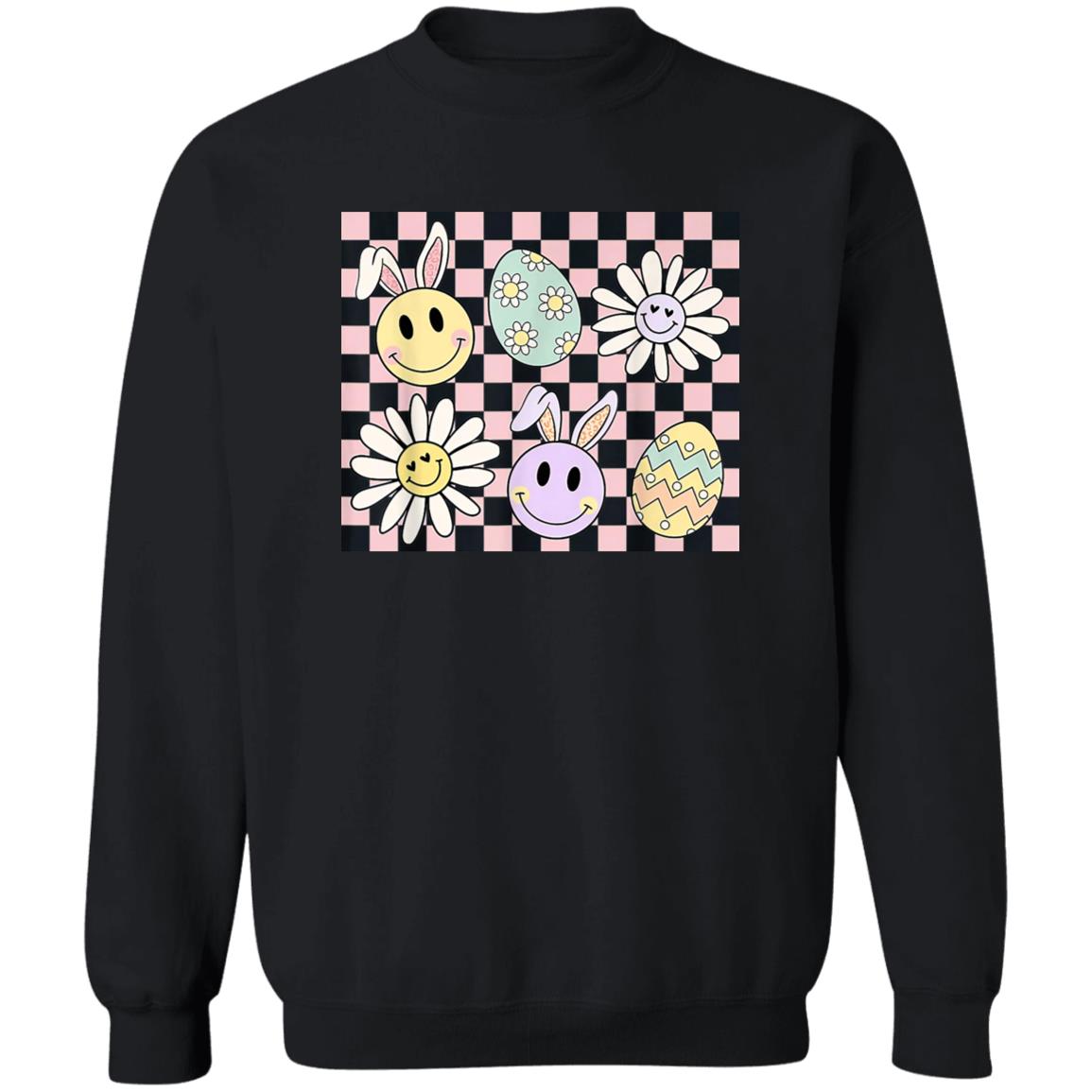 Easter Groovy Bunny Pastel Check Egg Shirt