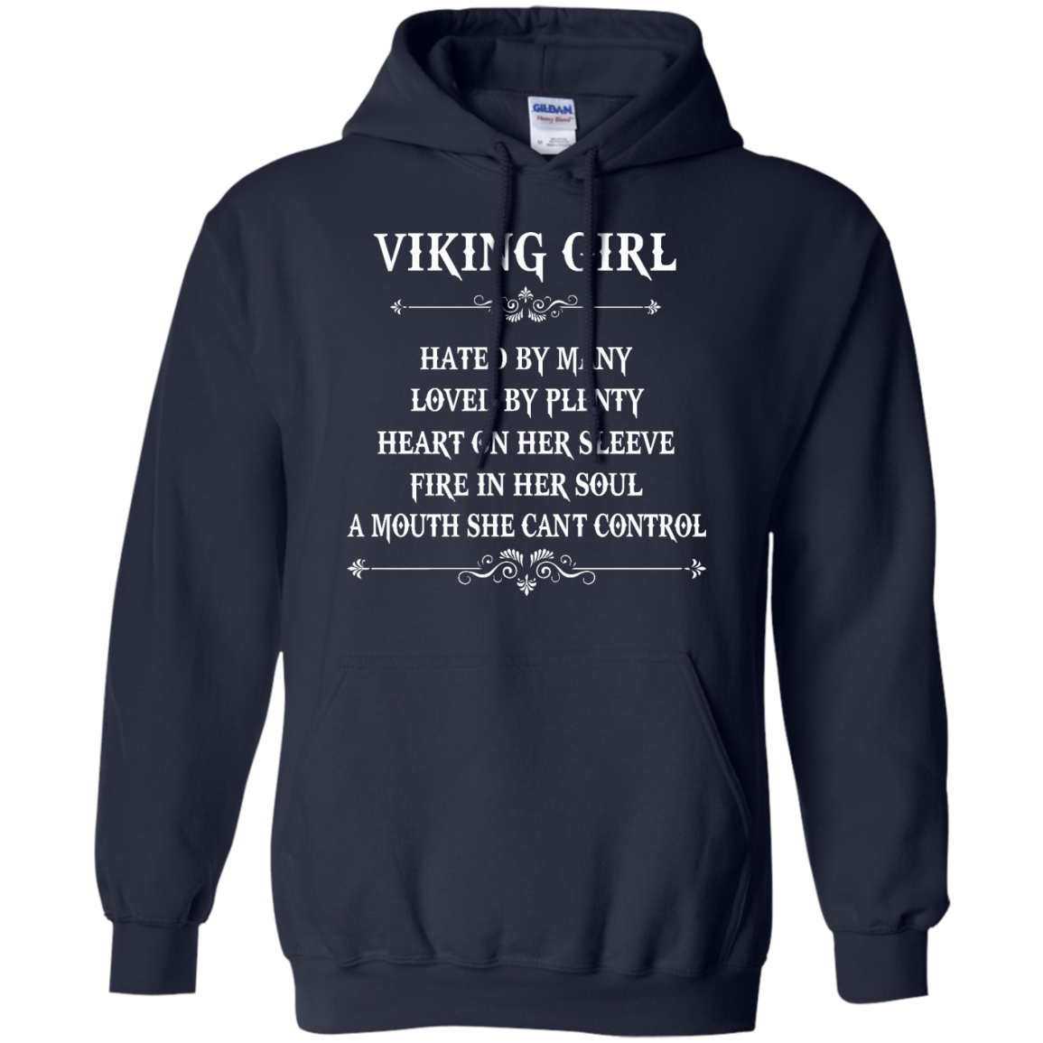 Viking Girl - Hated By Many, Loved By Plenty Heart On Her Sleeve T-Shirt - TeeDragons
