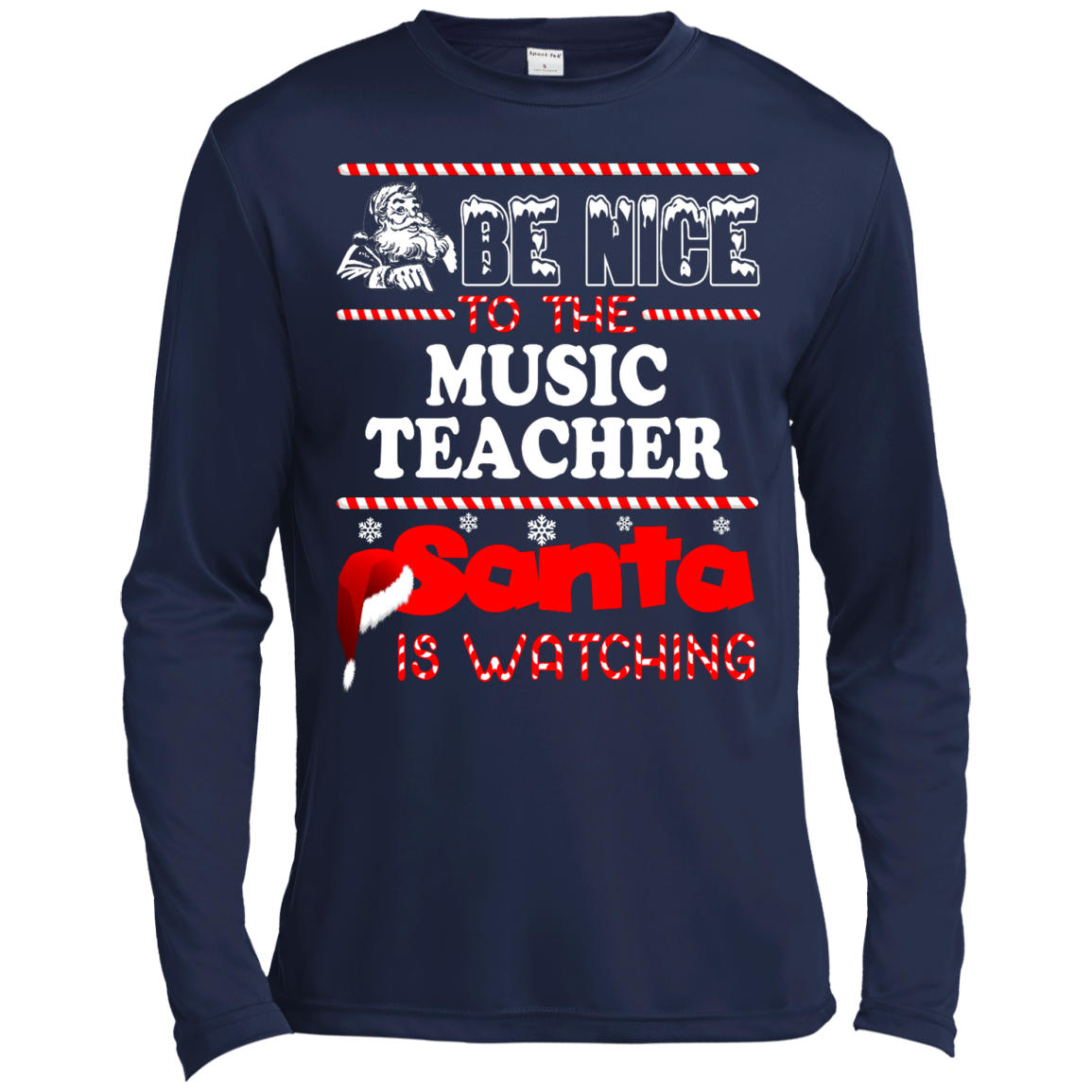 Be Nice To The Music Teacher Santa Is Watching Shirt, Hoodie, Tank - TeeDragons