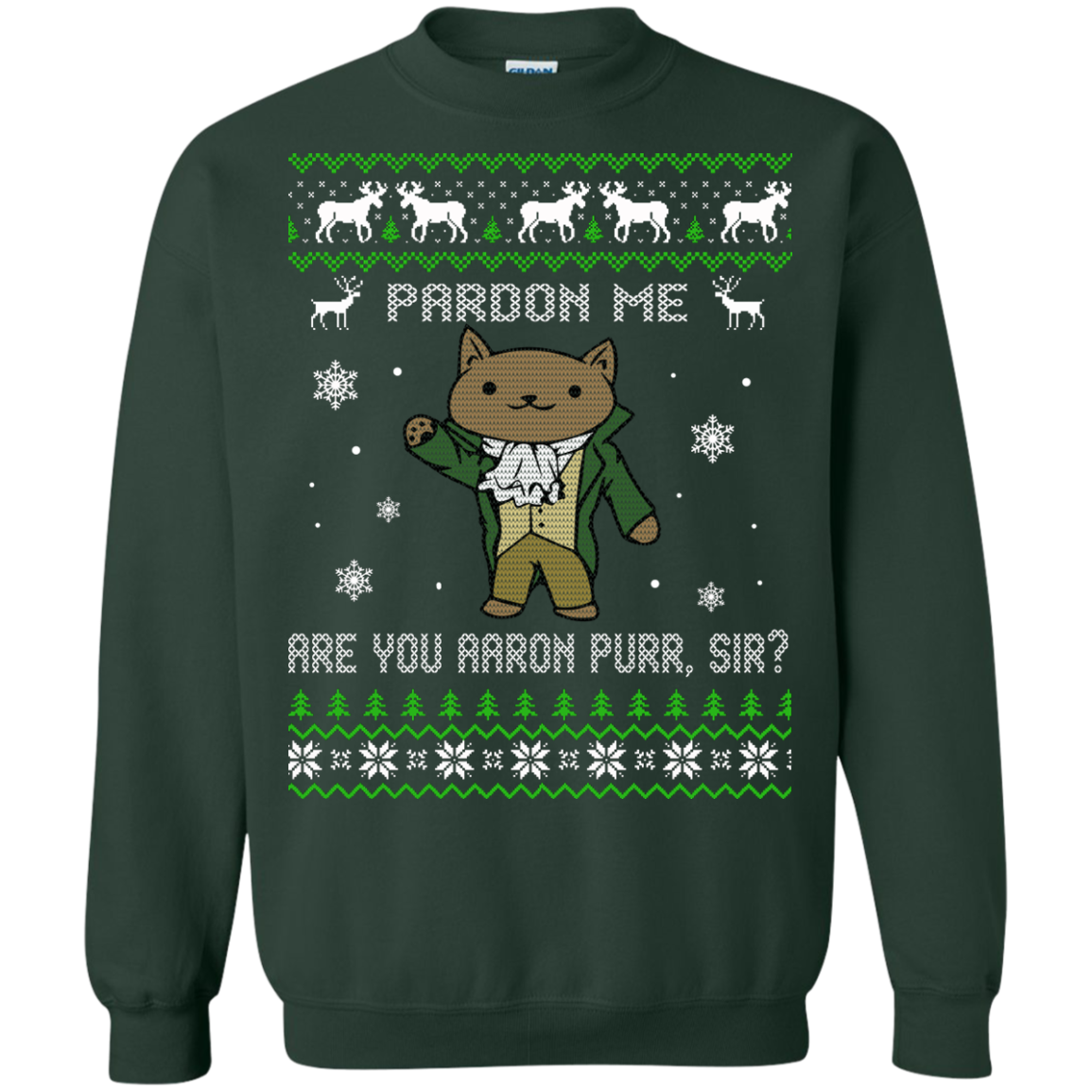 Hamilcat Christmas Sweater - Pardon Me Aaron Purr, Sir? - TeeDragons