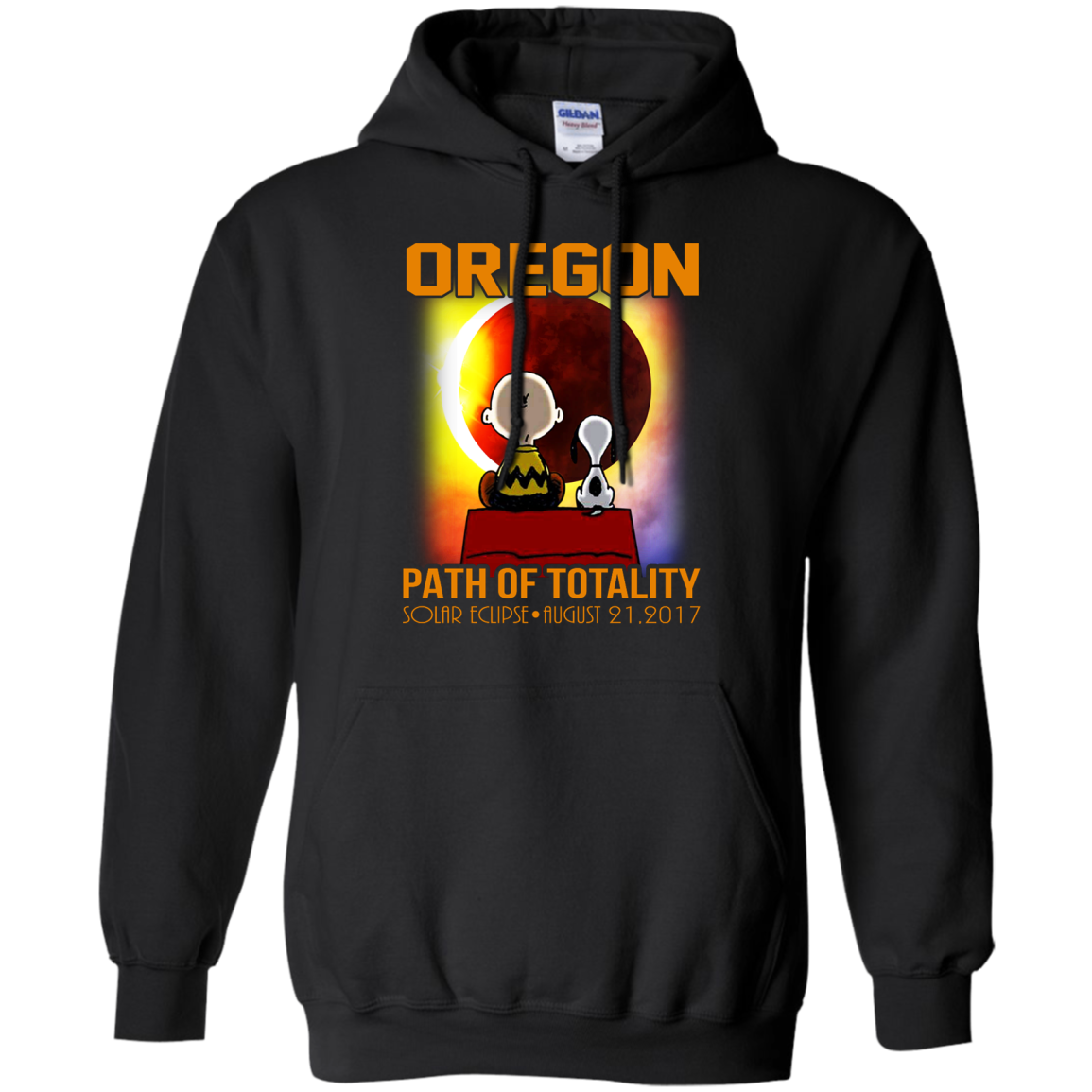 Snoopy and Charlie Brown - Oregon - Path Of Totality Solar Eclipse T-Shirt - TeeDragons
