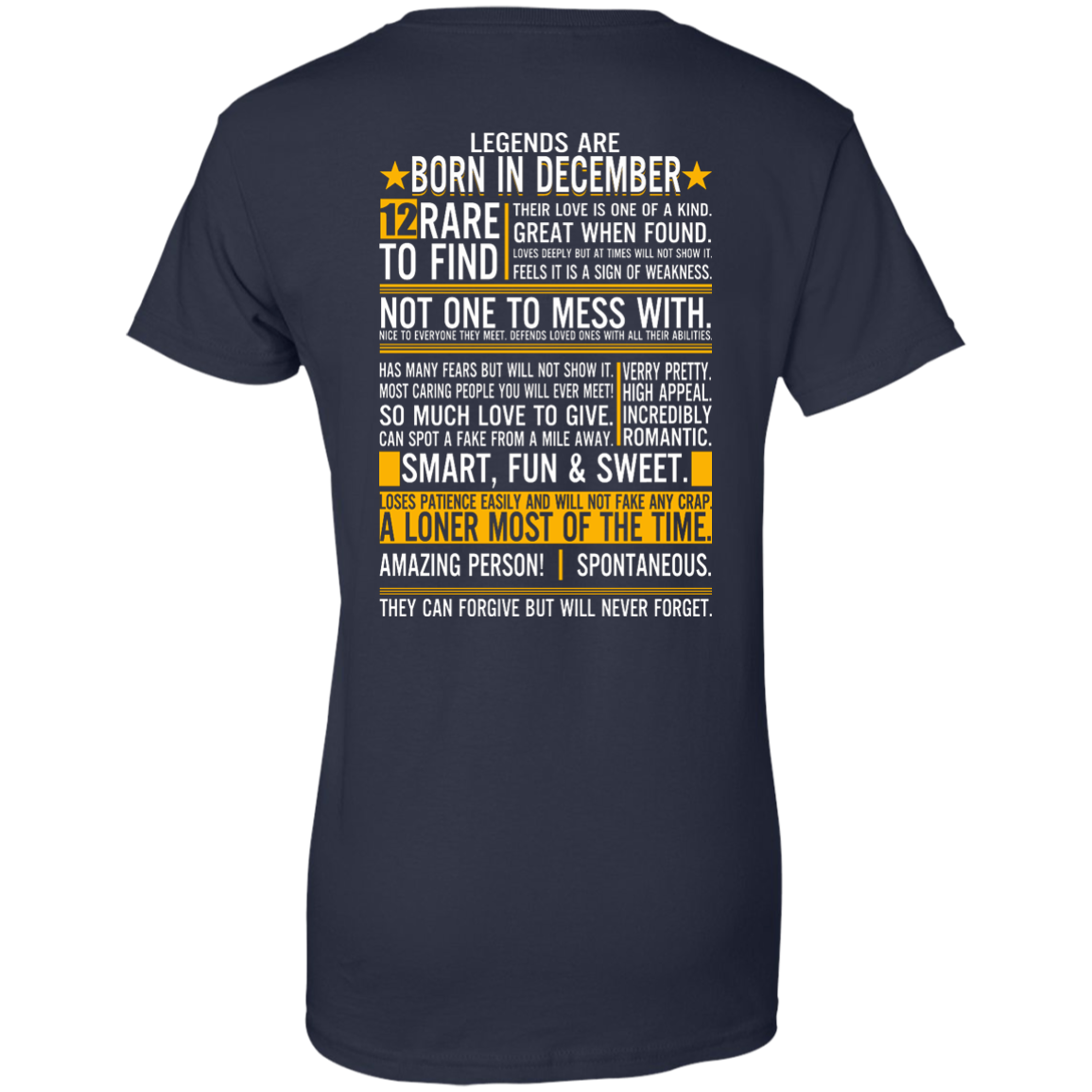 Legends Are Born In December - 12 Rare To Find Shirt - Back Design - TeeDragons