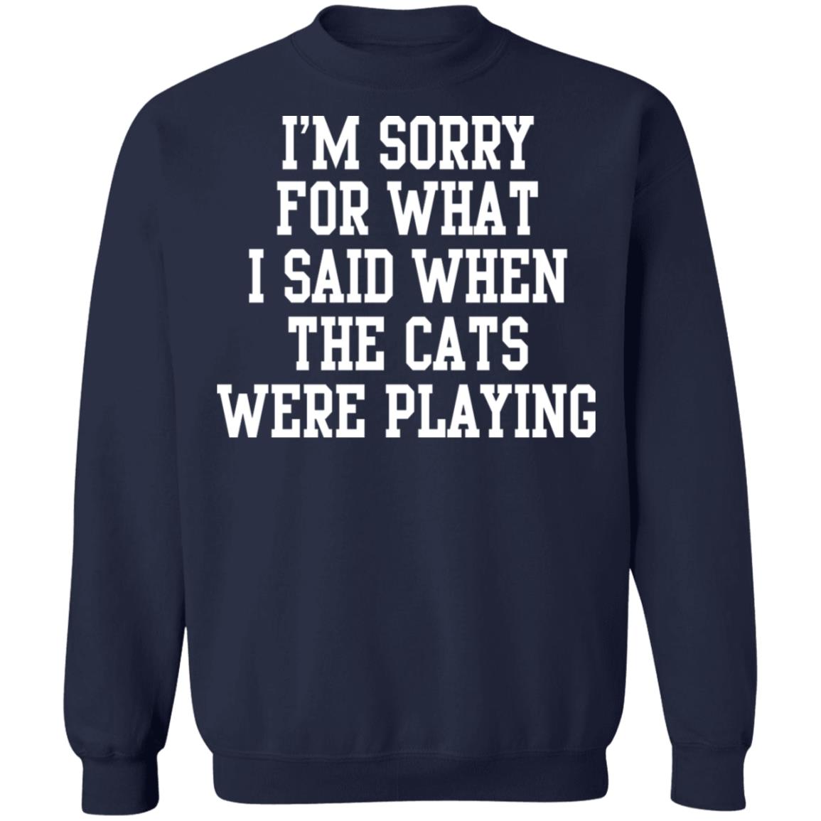 I'm sorry for what i said when the cats were playing shirt