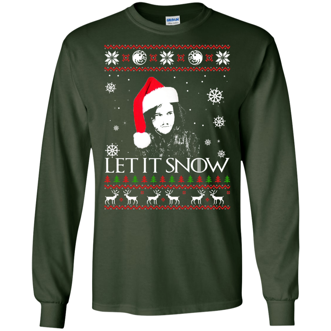Game Of Thrones Jon Snow Let It Snow Christmas Sweater - TeeDragons