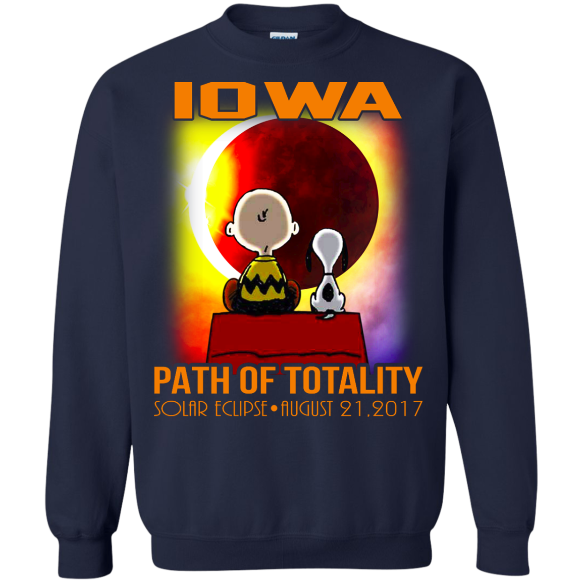 Snoopy and Charlie Brown - Iowa - Path Of Totality Solar Eclipse T-Shirt - TeeDragons