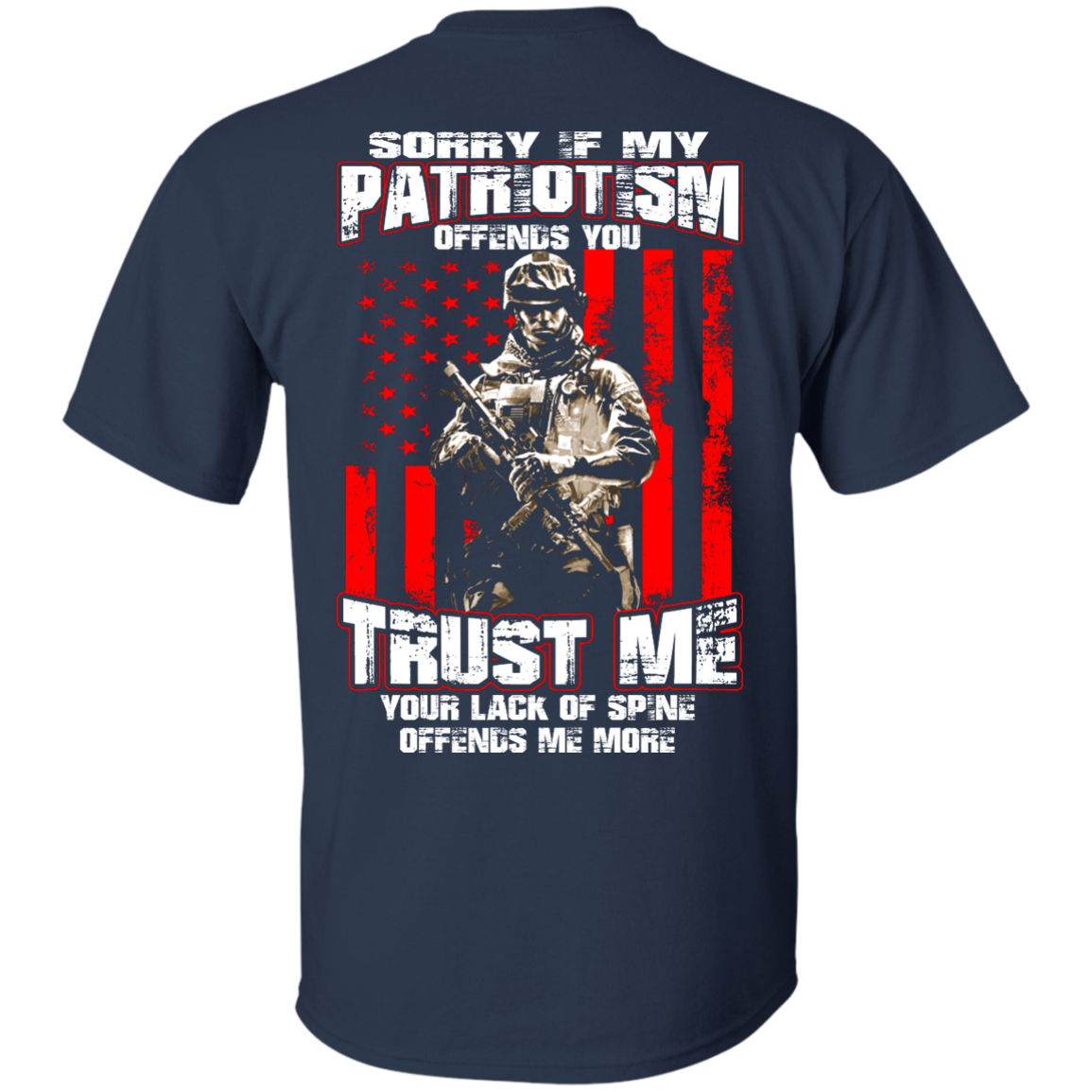 Veteran - Sorry If My Patriotism Offends You Shirt - Back Design - TeeDragons