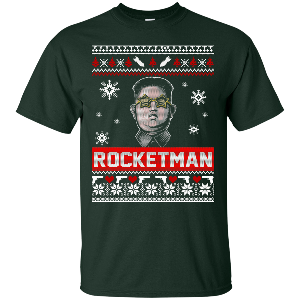 Kim Jong Un Rocketman Christmas Ugly Sweater - TeeDragons