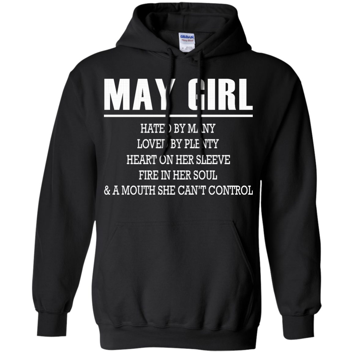 May Girl - Hated By Many, Loved By Plenty Heart On Her Sleeve T-Shirt - TeeDragons